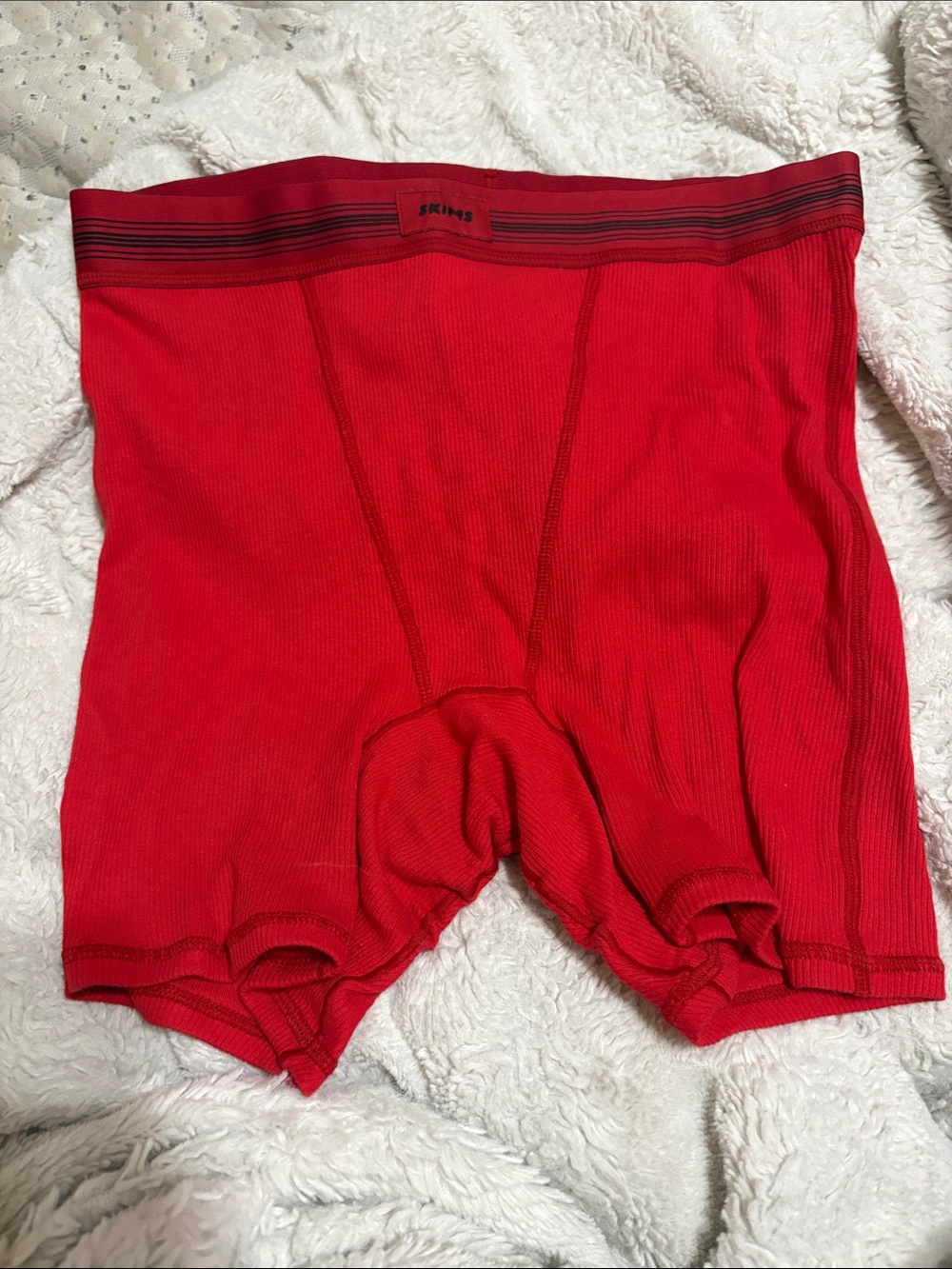 SKIMS Red Ribbed Boxer Briefs